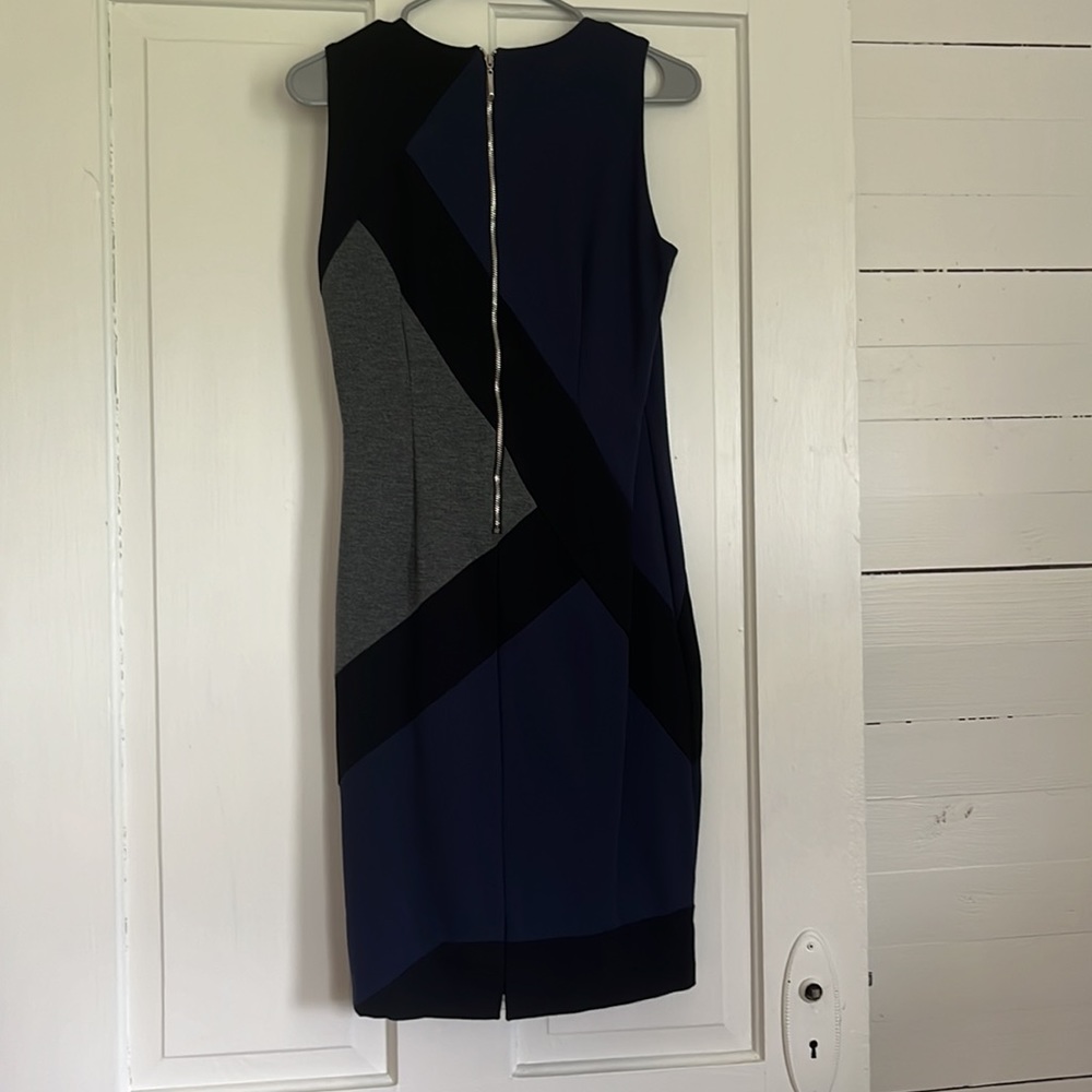 White House Black Market Navy, Gray & Black Dress - Picture 6 of 10